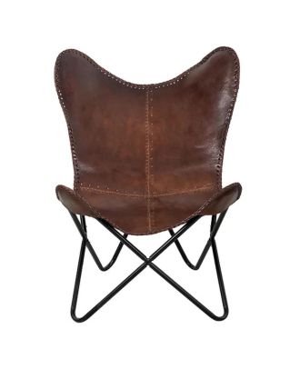 Leather Butterfly Folding Chair Outdoor Relaxing Living Room Chair Home