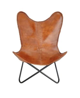 Leather Butterfly Folding Chair Outdoor Relaxing Living Room Chair Home