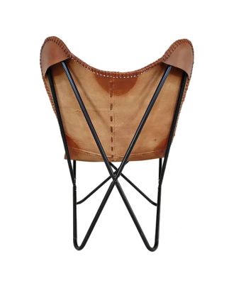 Leather Butterfly Folding Chair Outdoor Relaxing Living Room Chair Home