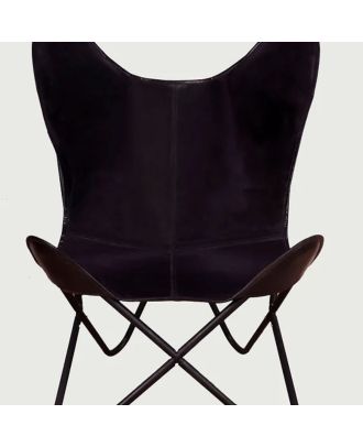 Leather Butterfly Folding Chair Outdoor Relaxing Living Room Chair Home Decor