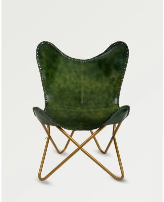 Leather Butterfly Folding Chair Outdoor Relaxing Living Room Chair Home Decor