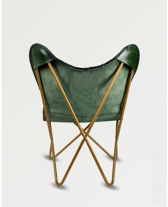 Leather Butterfly Folding Chair Outdoor Relaxing Living Room Chair Home Decor