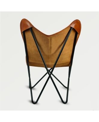 Leather Butterfly Folding Chair Outdoor Relaxing Living Room Chair Home Decor