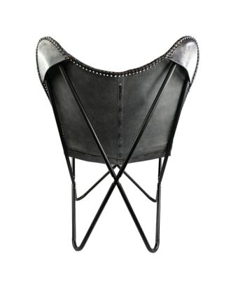Leather Butterfly Folding Chair Outdoor Relaxing Living Room Chair Home